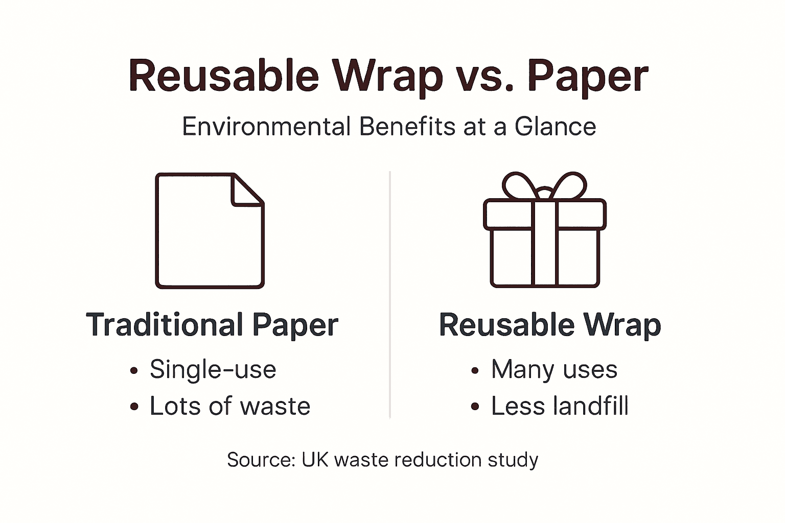 Infographic comparing reusable wrap and paper waste