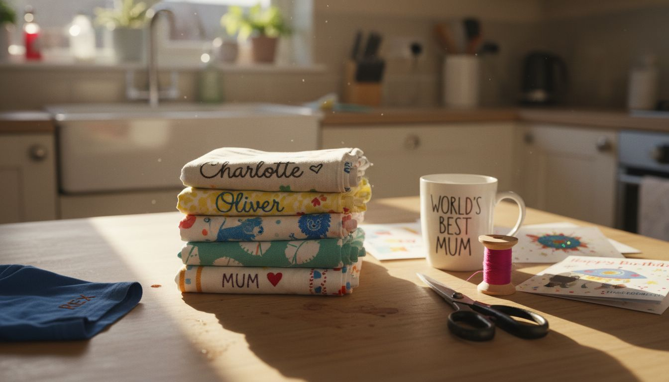 Stack of reused embroidered fabric wraps