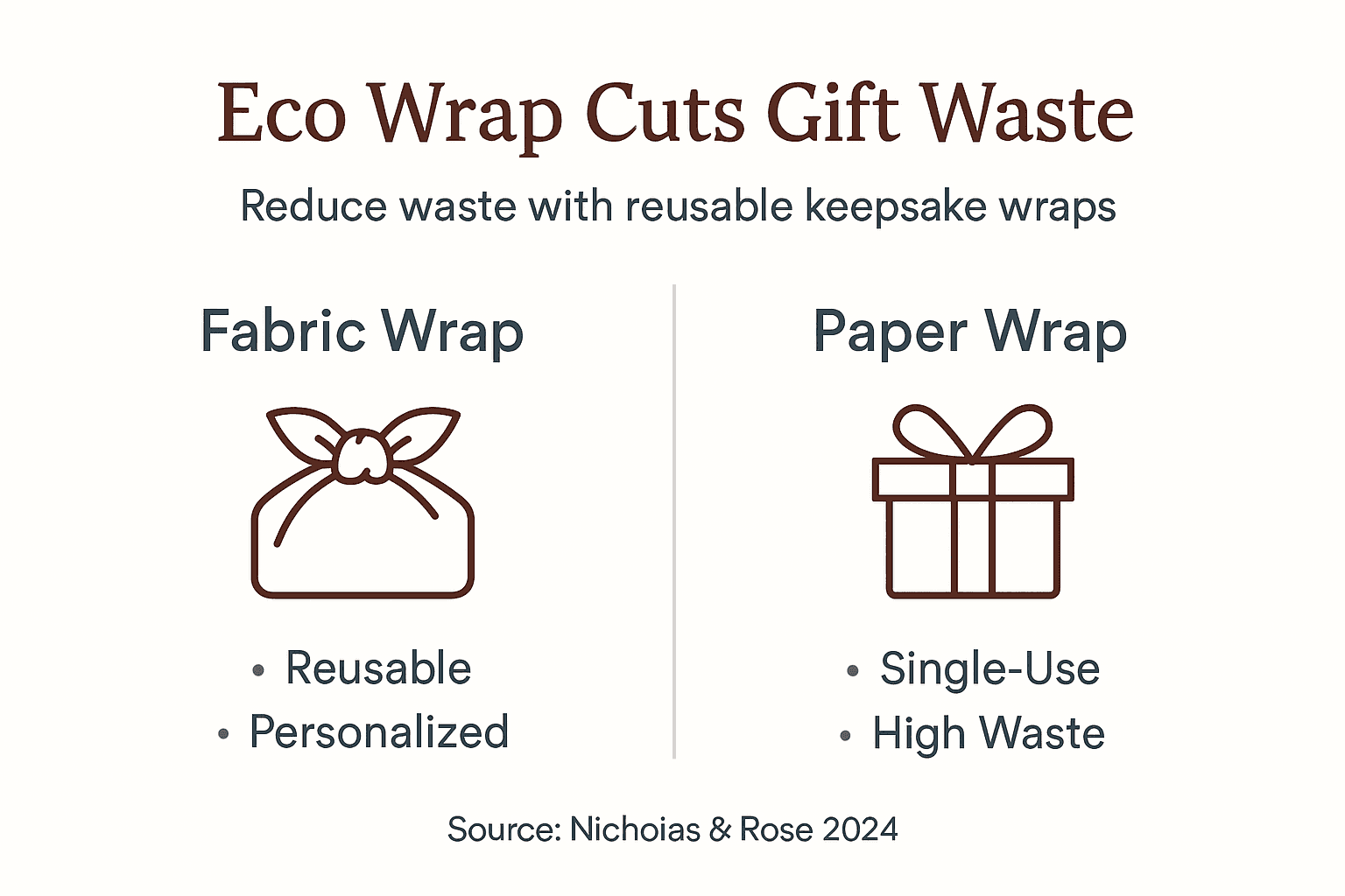 Infographic comparing eco and paper gift wraps
