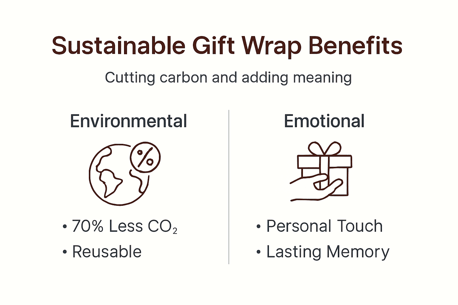 Infographic about sustainable gift wrap benefits