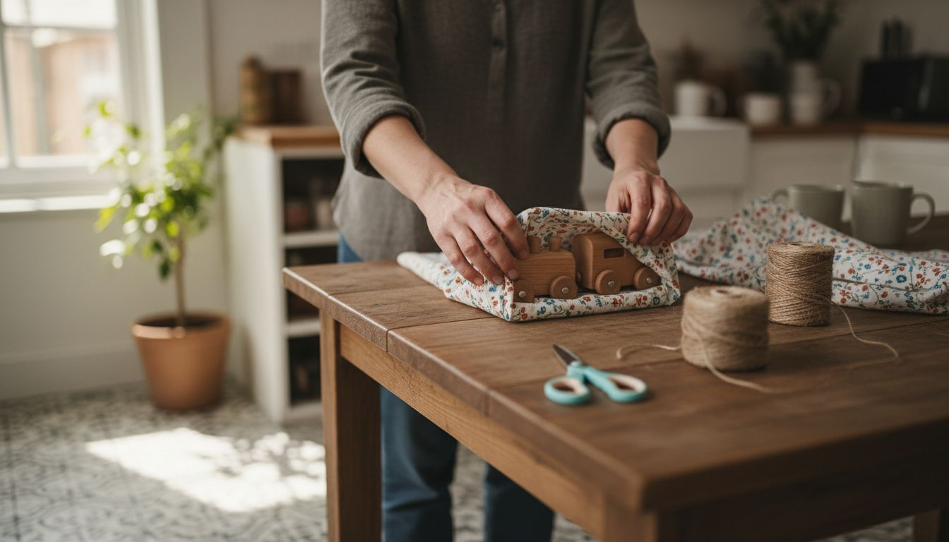 Parent wrapping toy with reusable cloth