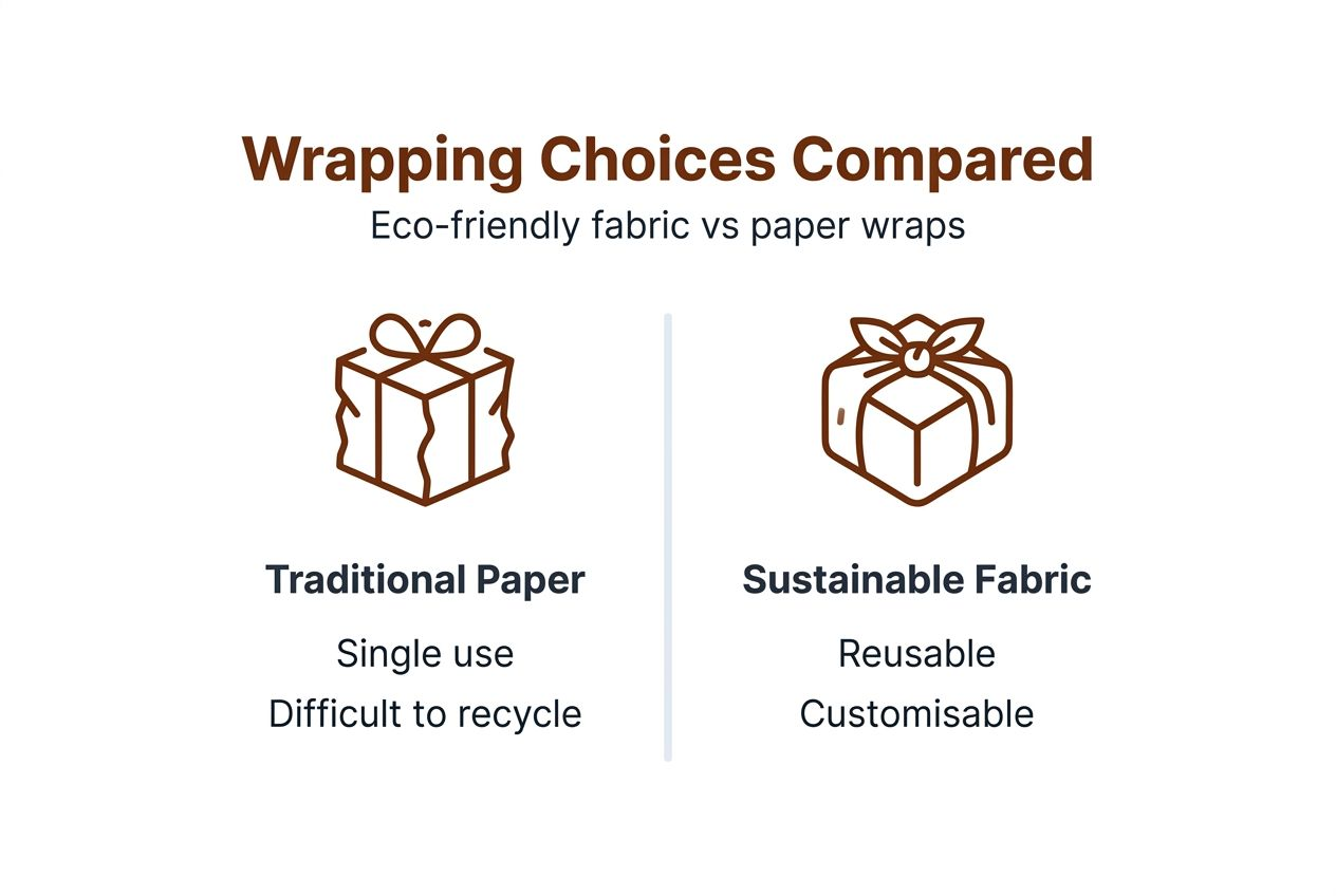 Infographic comparing wrapping choices and impact