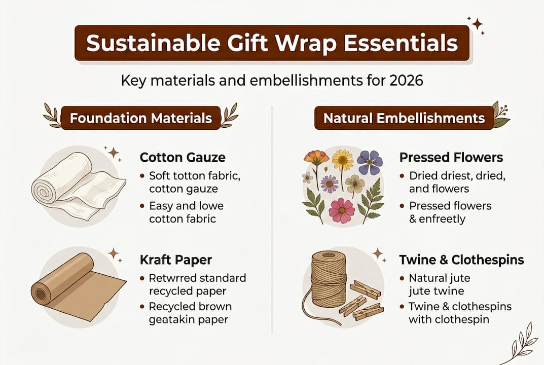 Infographic outlining sustainable gift wrapping basics
