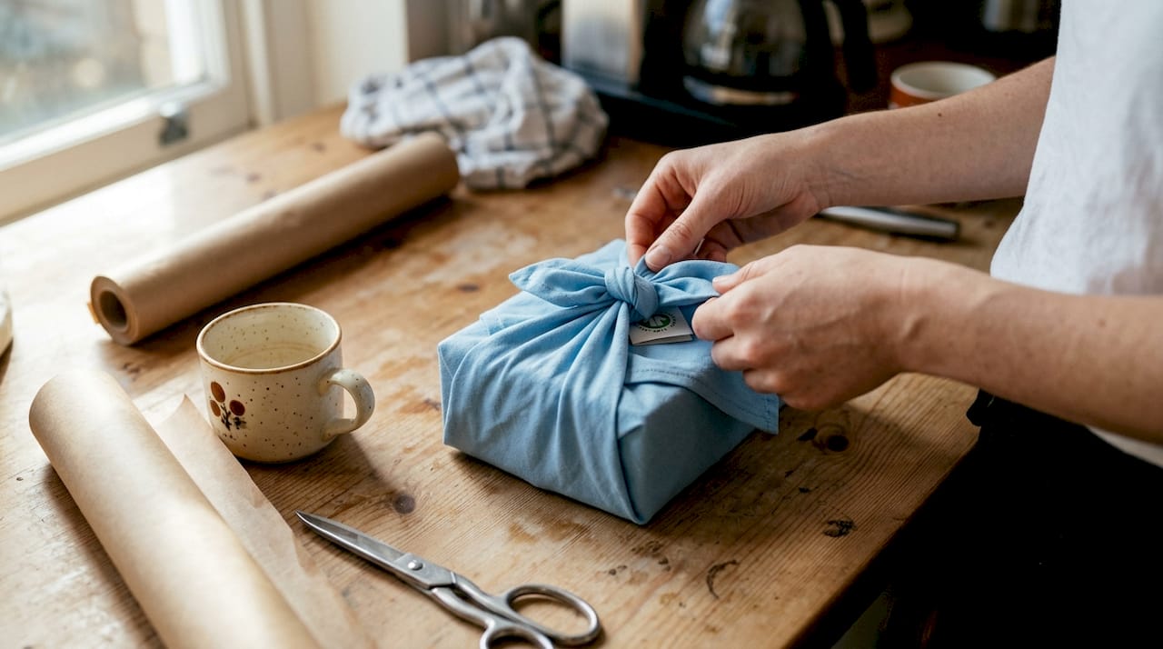 Wrapping baby gift with GOTS certified cotton