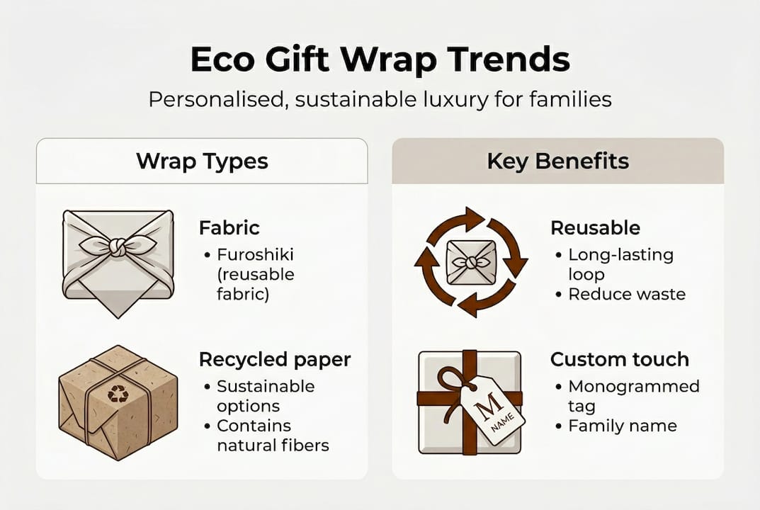 Infographic visualising eco wrap types and benefits