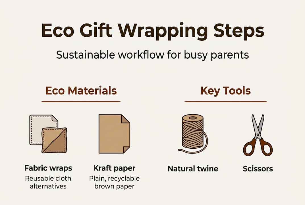 Infographic on eco gift wrapping steps