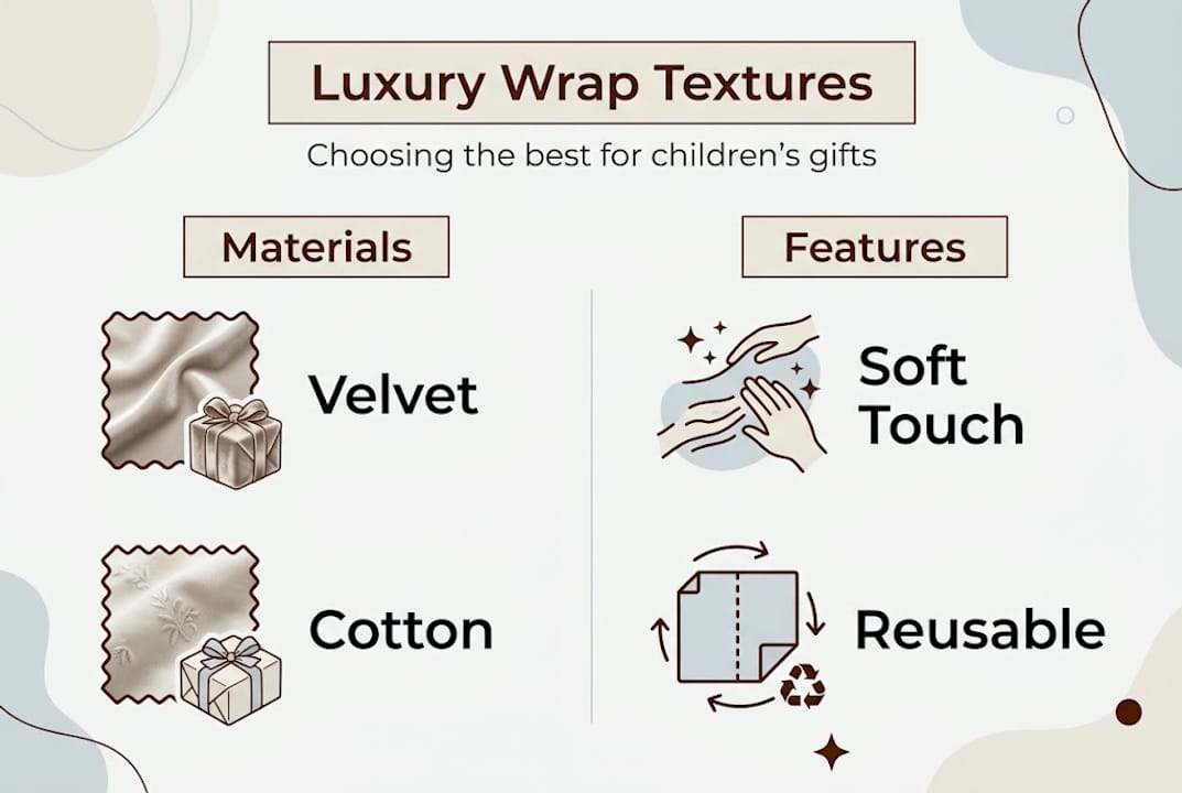 Infographic comparing luxury wrap textures and features