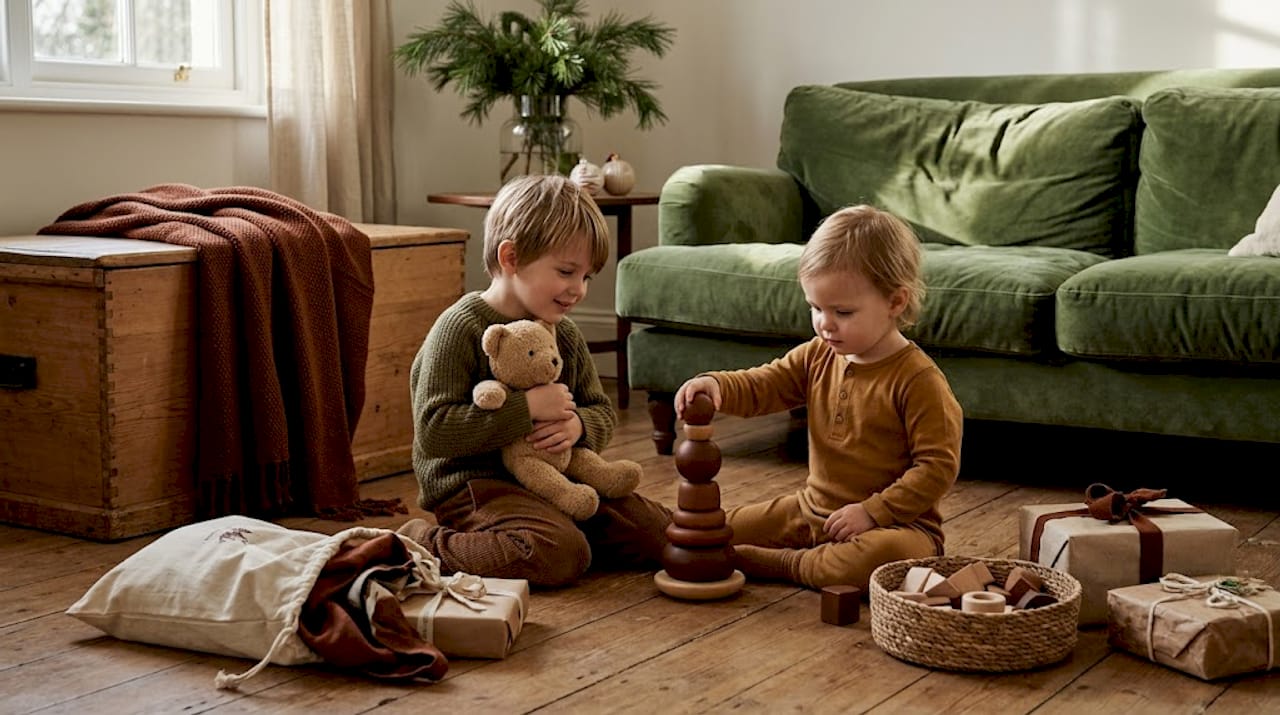 Children playing with eco-friendly toys