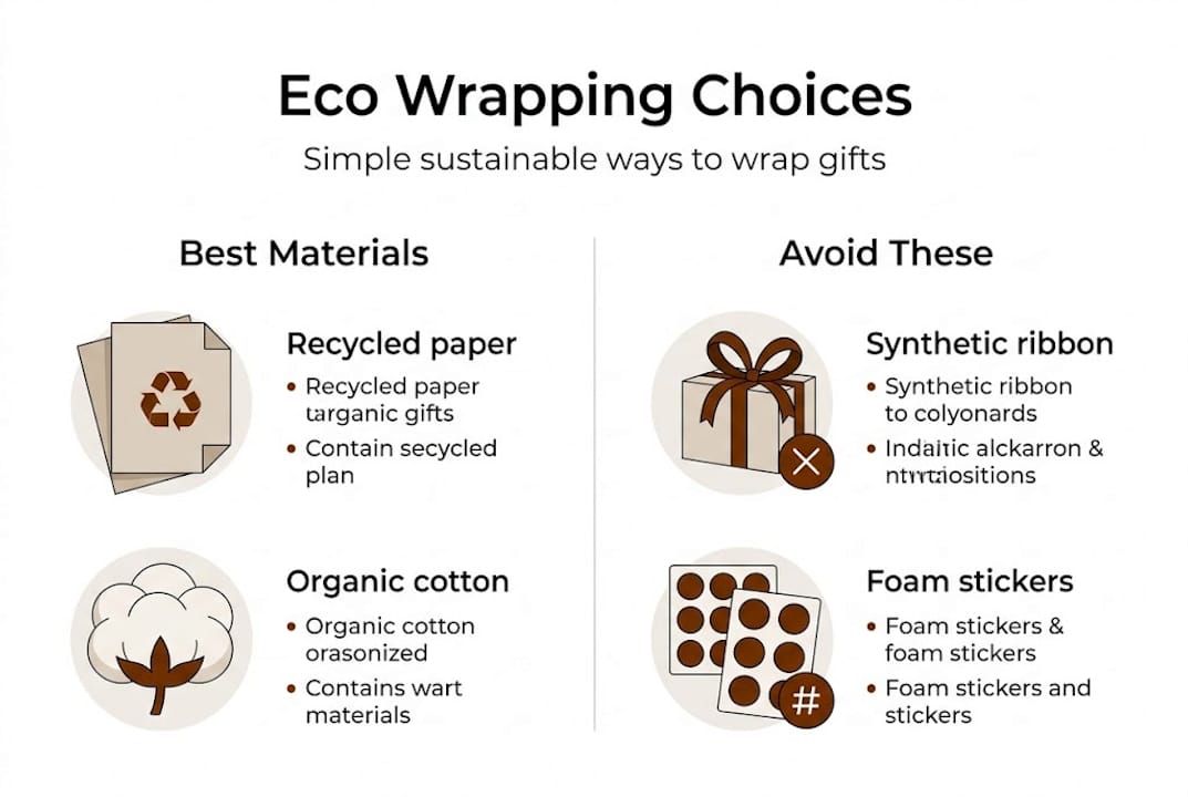 Infographic on eco-friendly and non-eco gift wrap