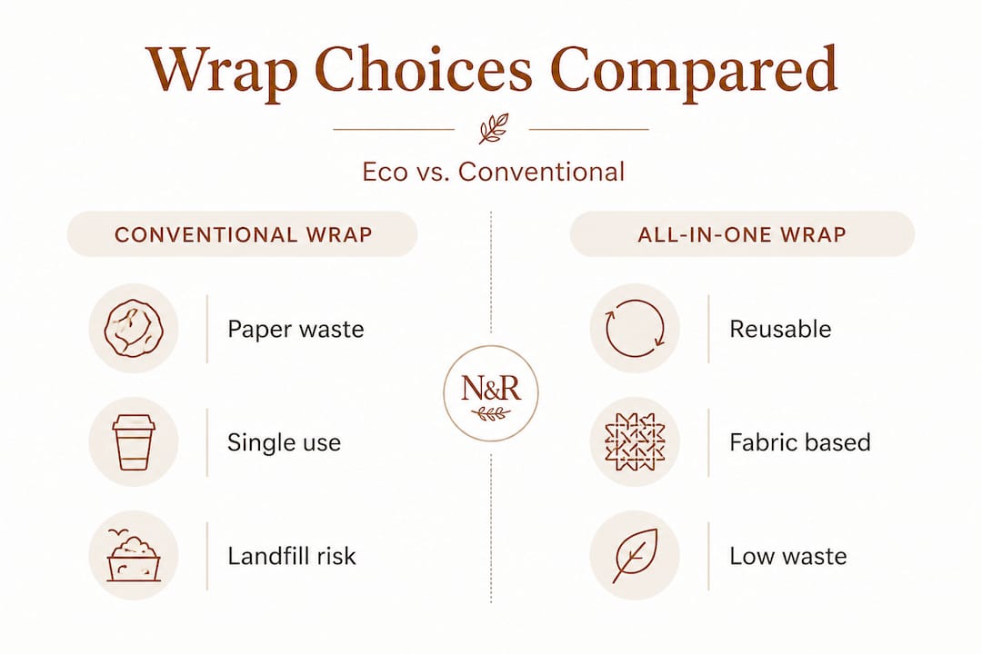 Infographic comparing conventional and all-in-one wraps