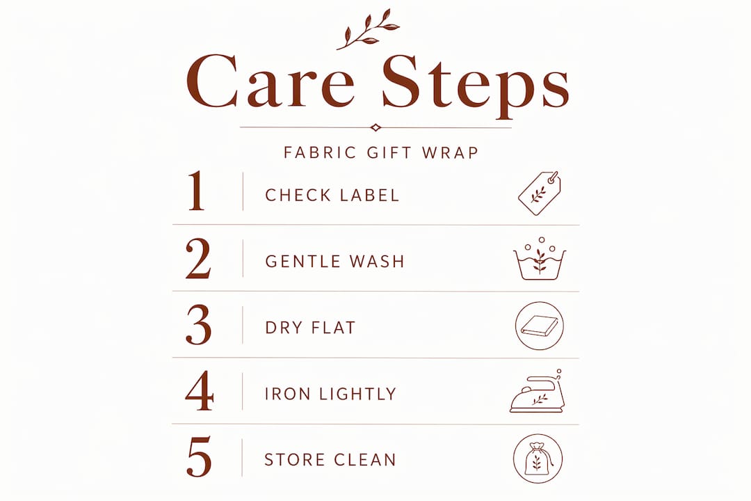 Infographic showing fabric wrap care steps