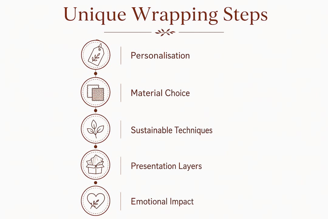 Infographic outlining steps for unique wrapping experience