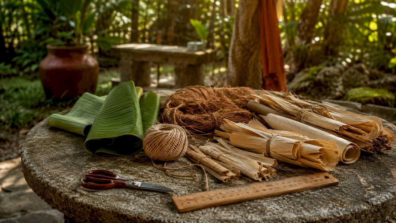 Natural sustainable wrapping material samples