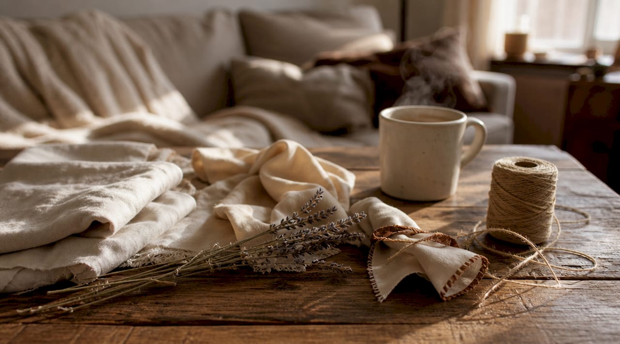 Eco-friendly luxury wrapping materials on table