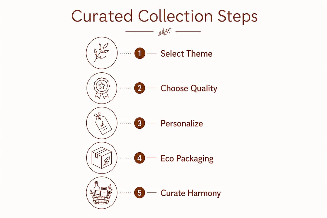 Infographic showing key steps to curated Christmas collections