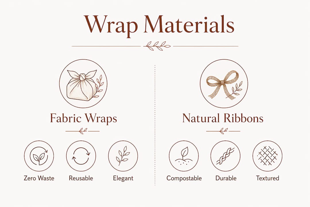 Infographic comparing fabric wraps and natural ribbons