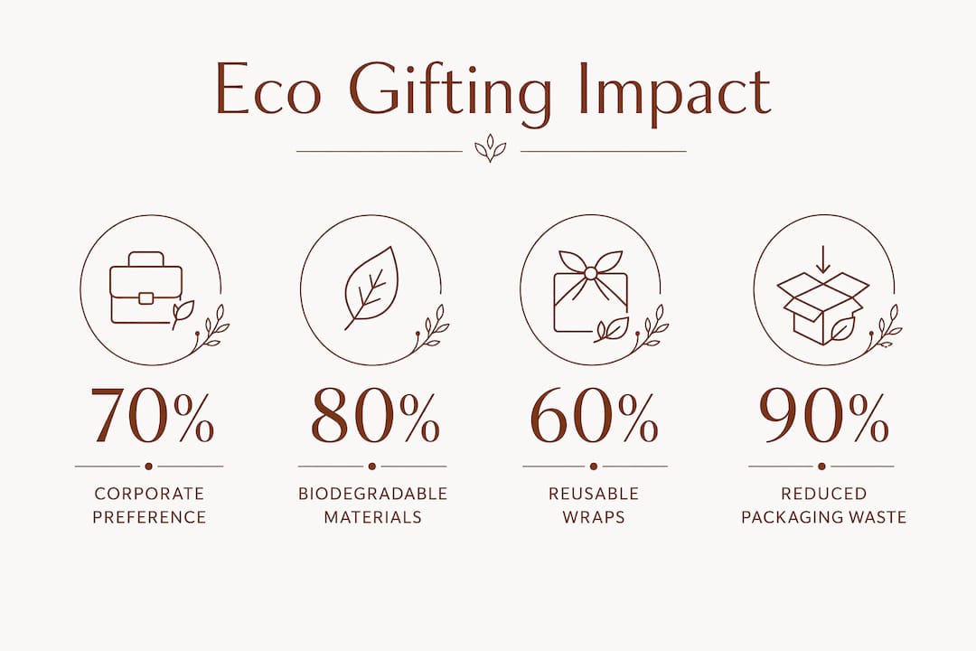 Infographic showing key eco-gifting statistics and impact