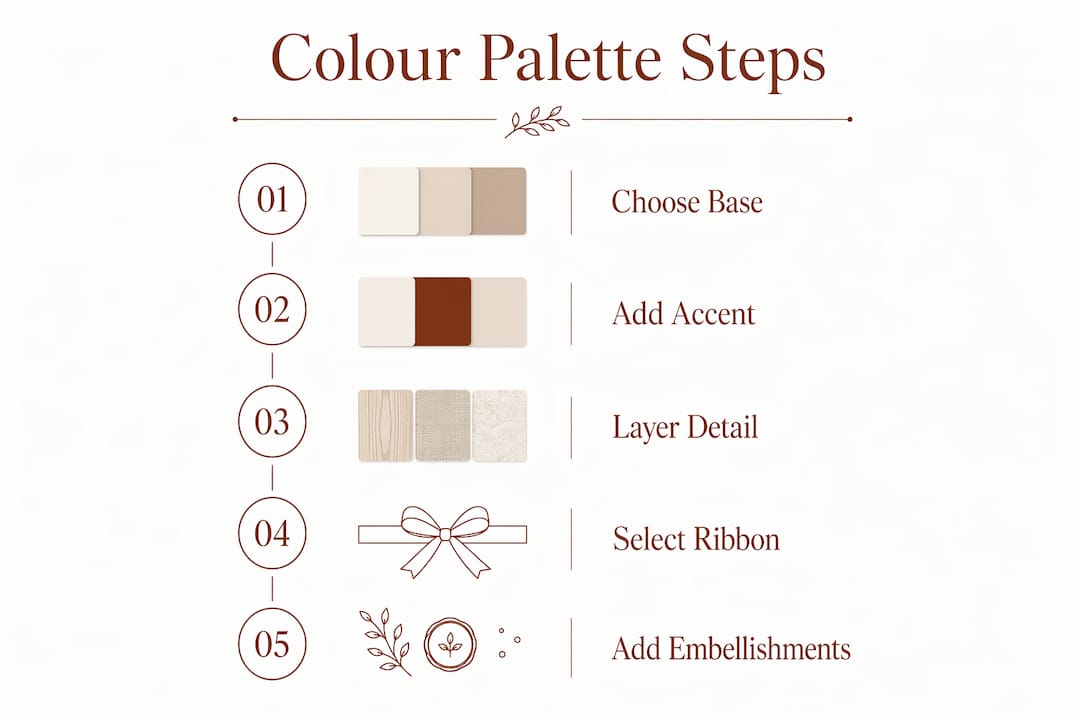Infographic showing colour palette coordination steps