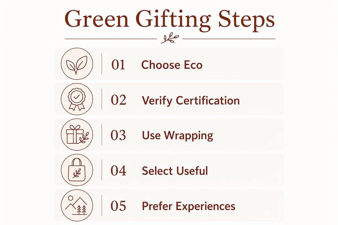 Infographic illustrating key green gifting steps