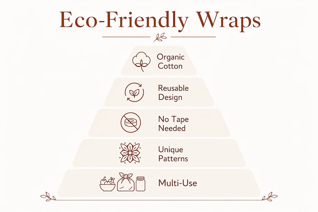Infographic ranking eco-friendly fabric wrap features