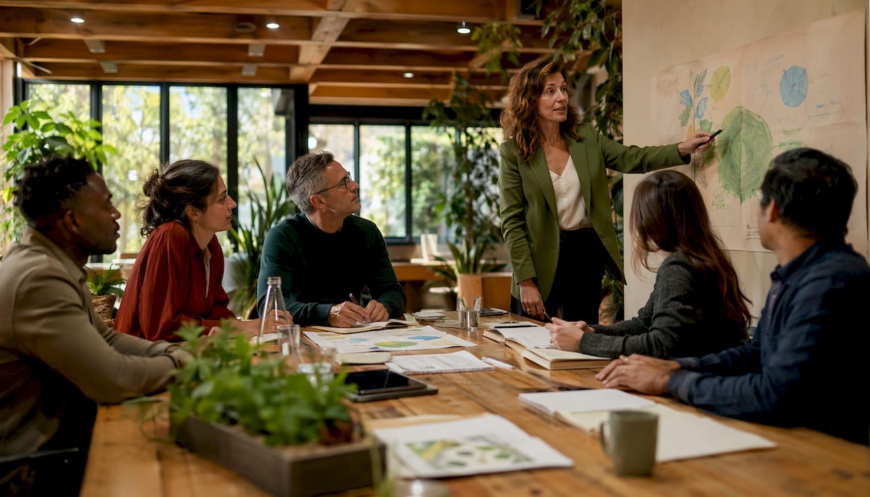 Government officials discussing eco tourism policy