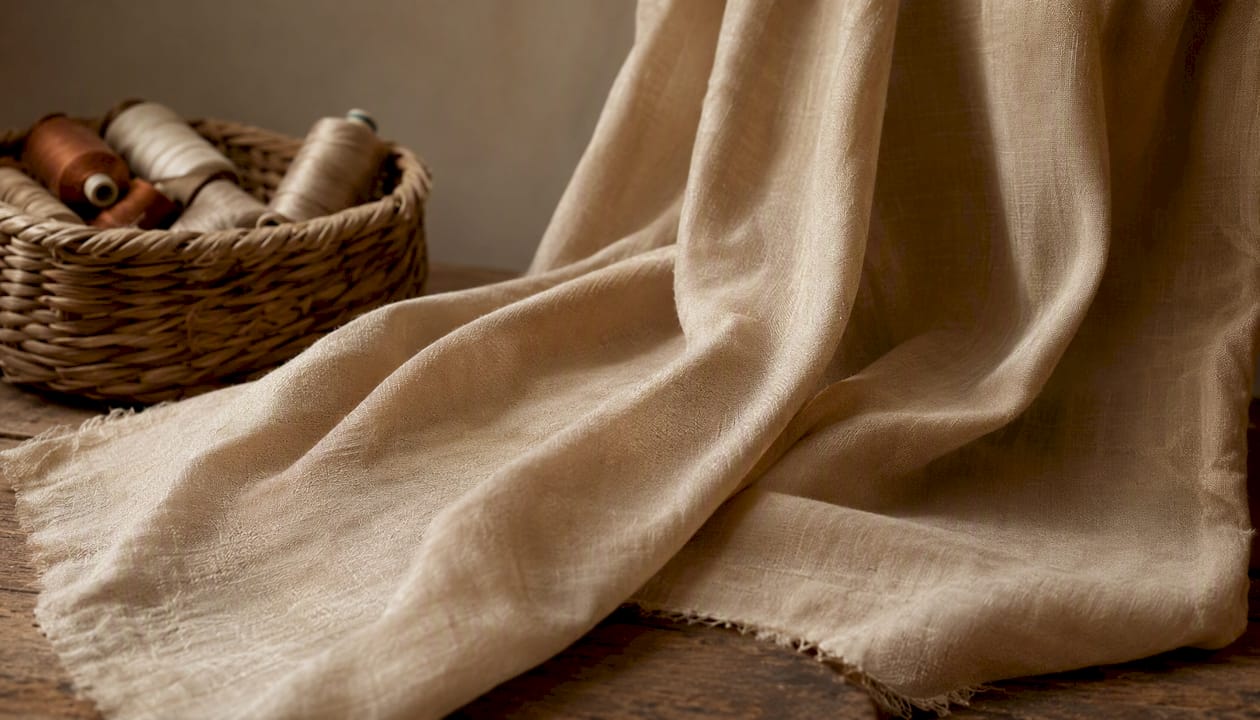 Soft bamboo cotton fabric draped for baby wraps