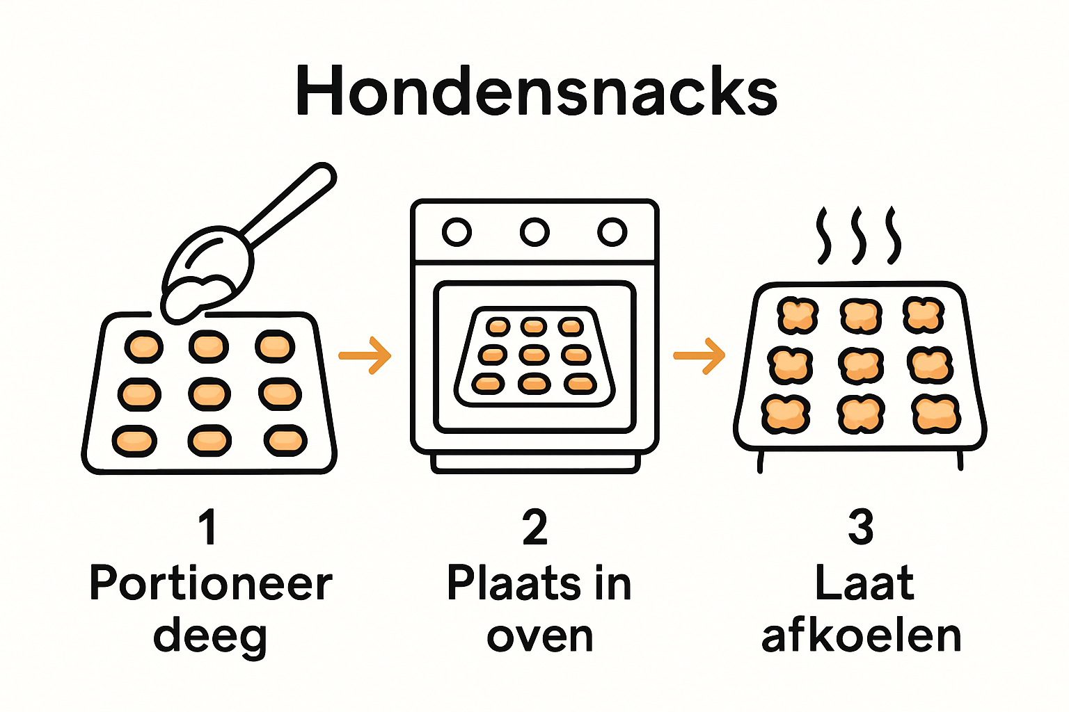 Infographic of dog snack baking process