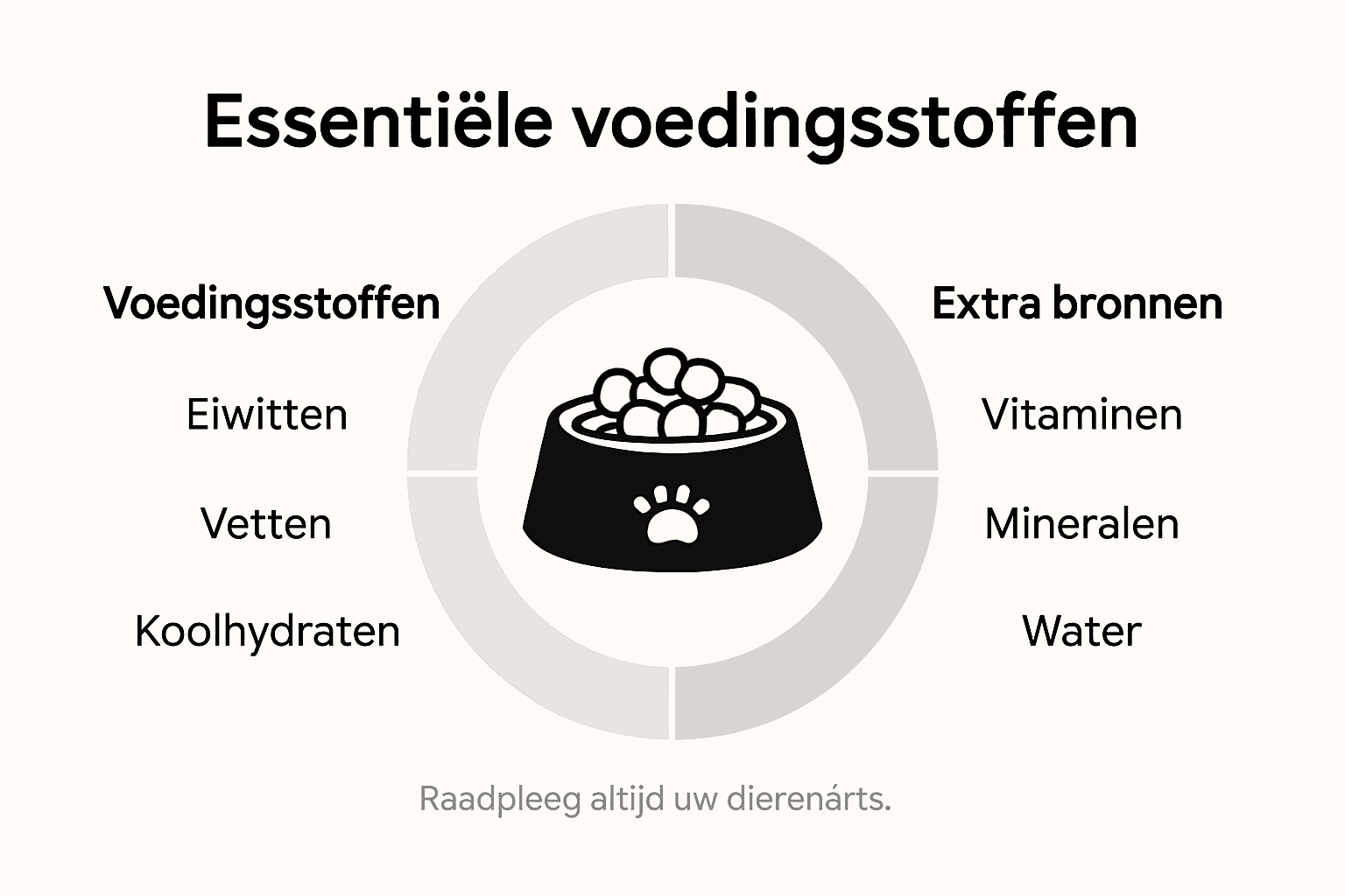 Overzicht: belangrijke voedingsstoffen voor je hond