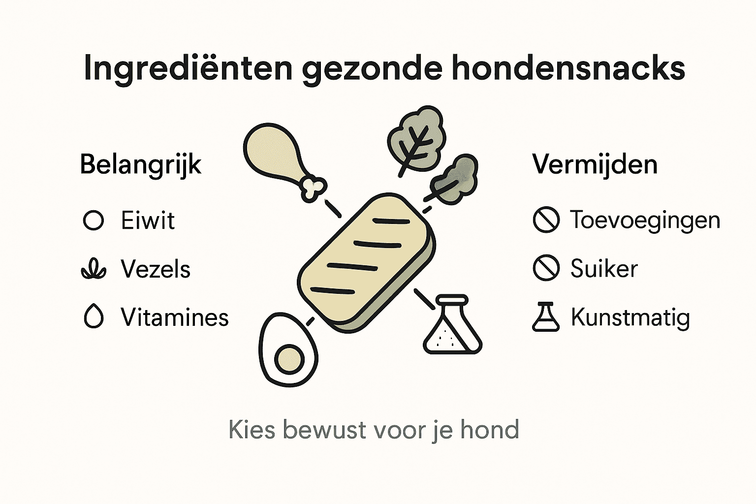 Infographic: welke ingrediënten zijn gezond voor hondensnacks?