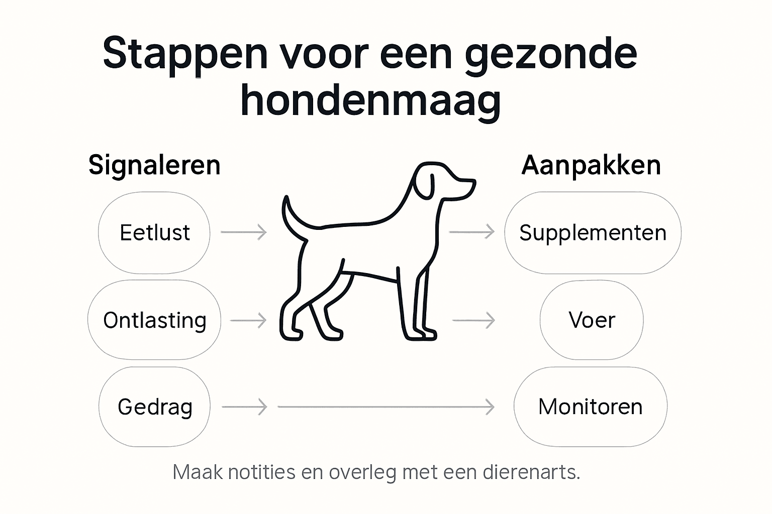 Infographic: Stappenplan voor een gezonde maag bij je hond