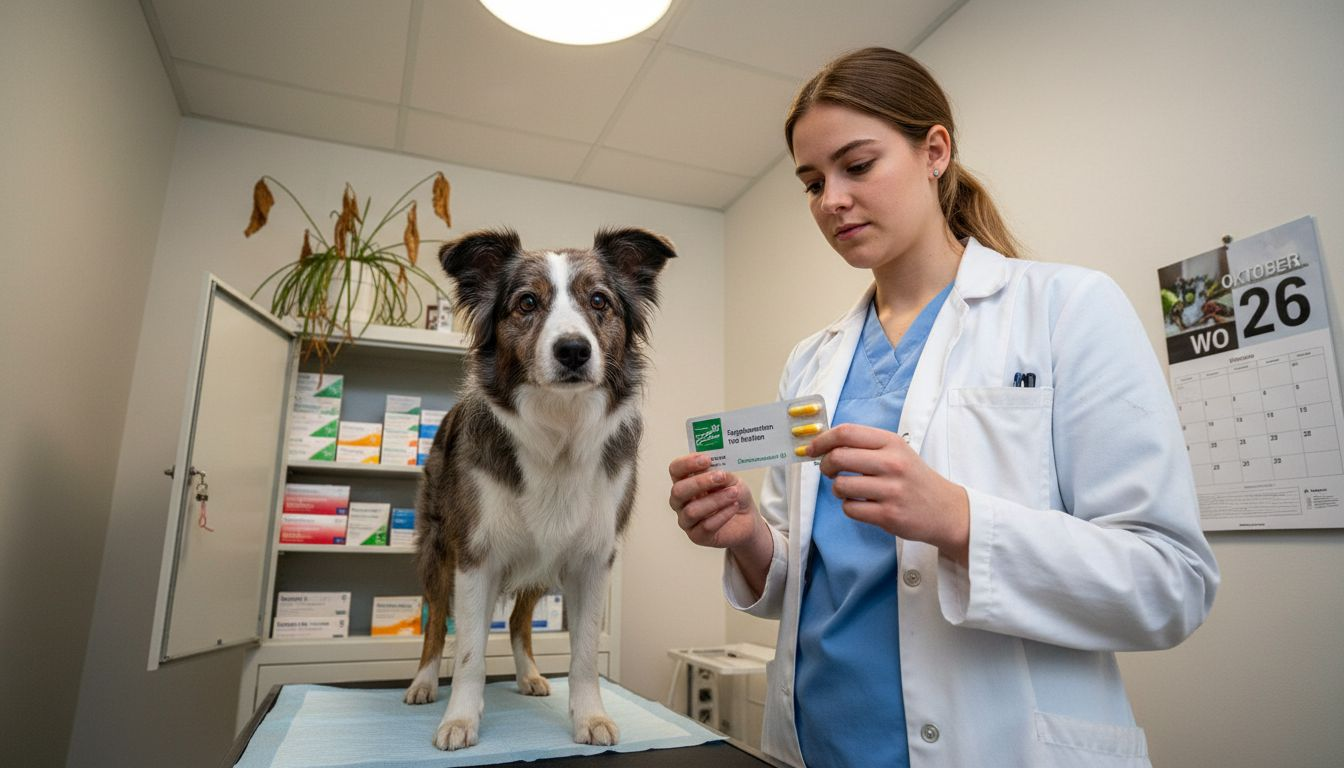Dierenarts laat hond kennismaken met natuurlijke supplementen