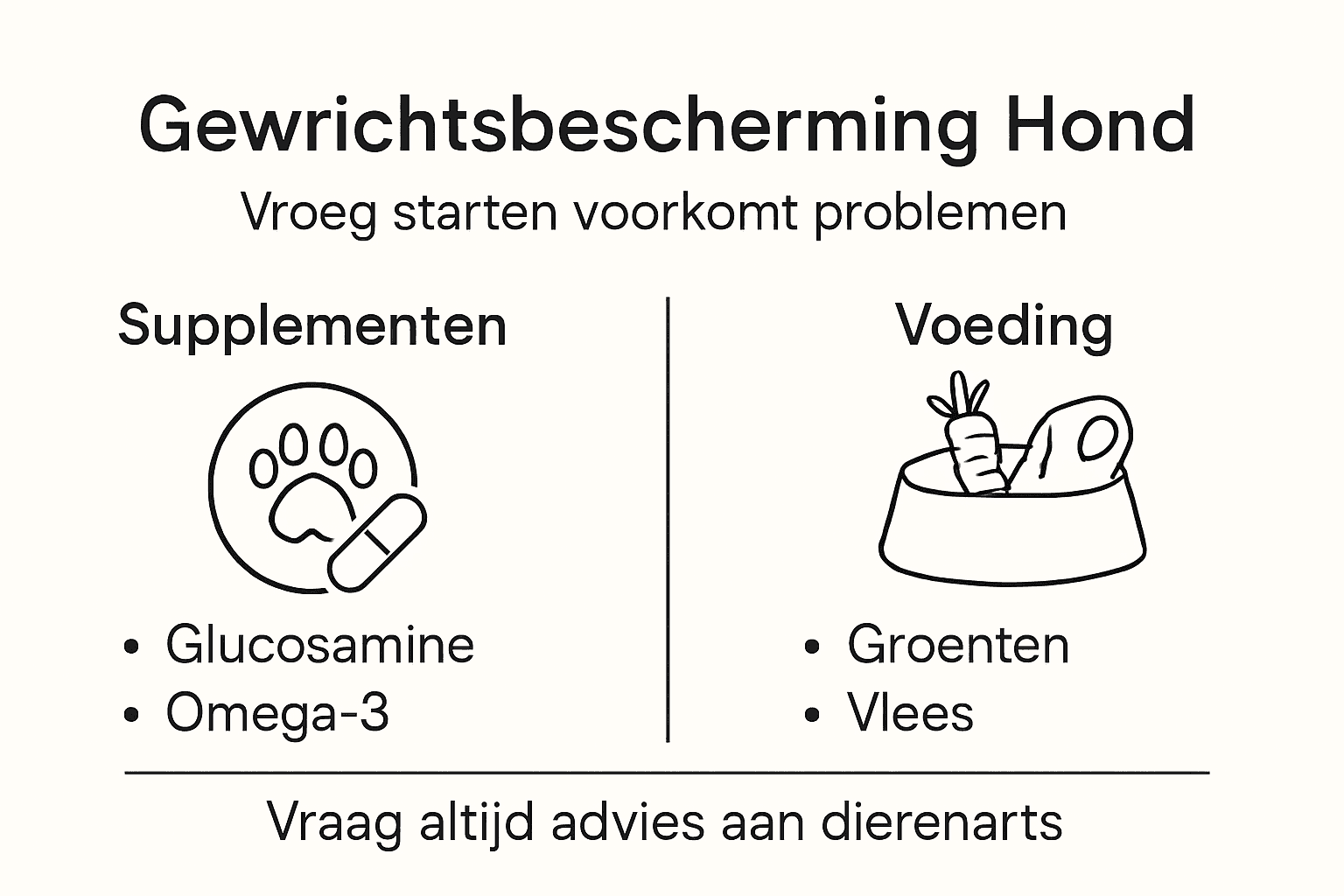 Overzichtelijke infographic: zo bescherm je de gewrichten van je hond