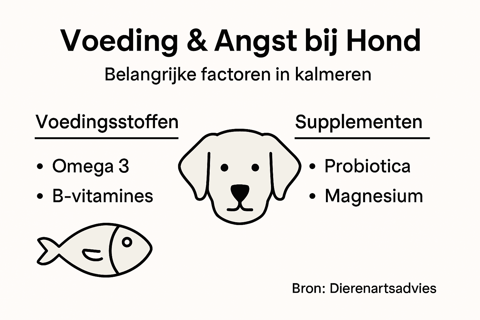 Infographic: voeding en supplementen die kunnen helpen bij een angstige hond