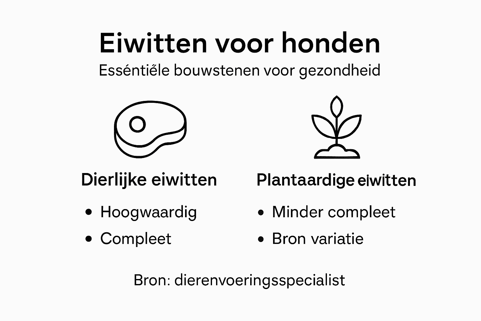 Overzicht van verschillende eiwitbronnen in hondenvoer