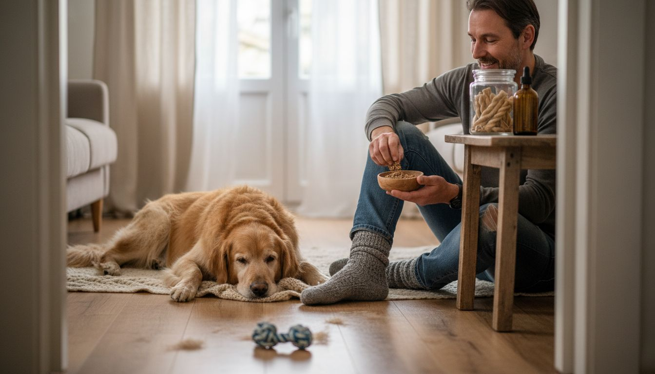 Man maakt zelf hondensupplementen in zijn woonkamer