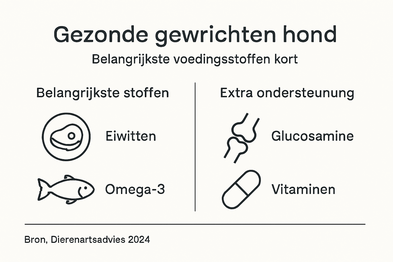 Infographic: Belangrijke voedingsstoffen voor soepele gewrichten bij honden