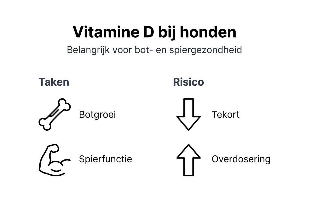 Infographic: botontwikkeling en het risico op een tekort aan vitamine D bij honden