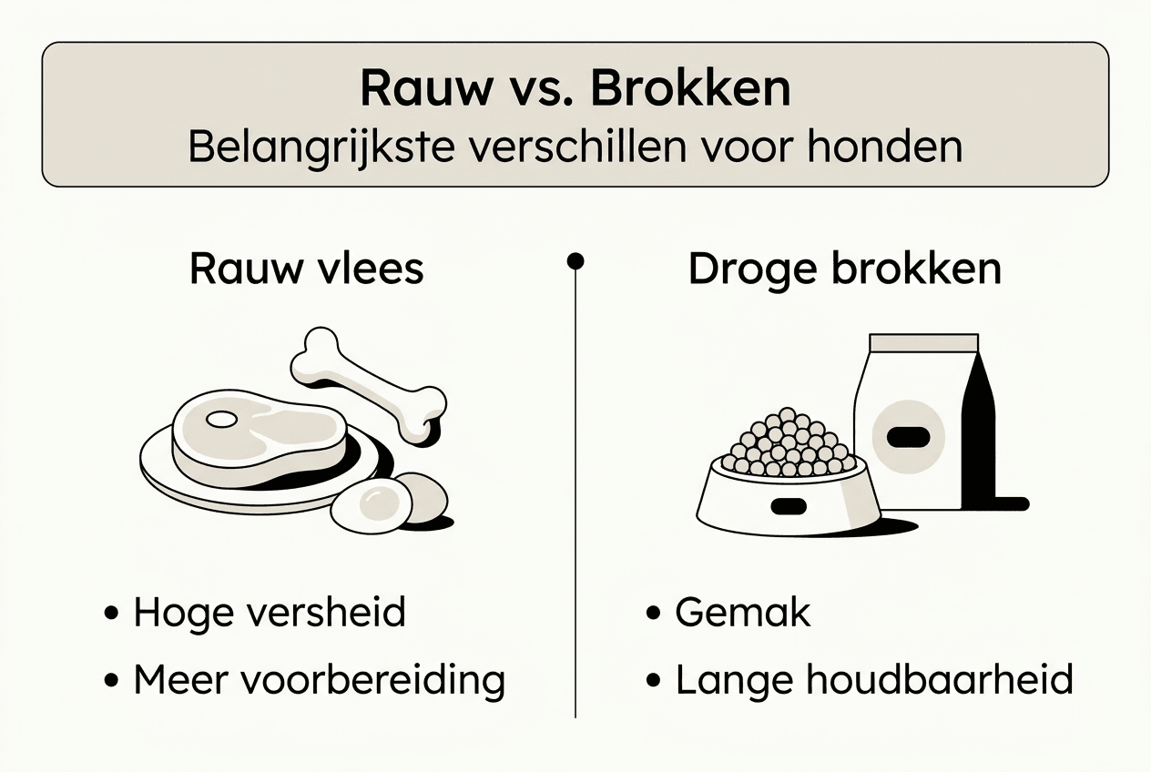 Infographic: rauw voer of brokjes – wat kies je voor je hond?