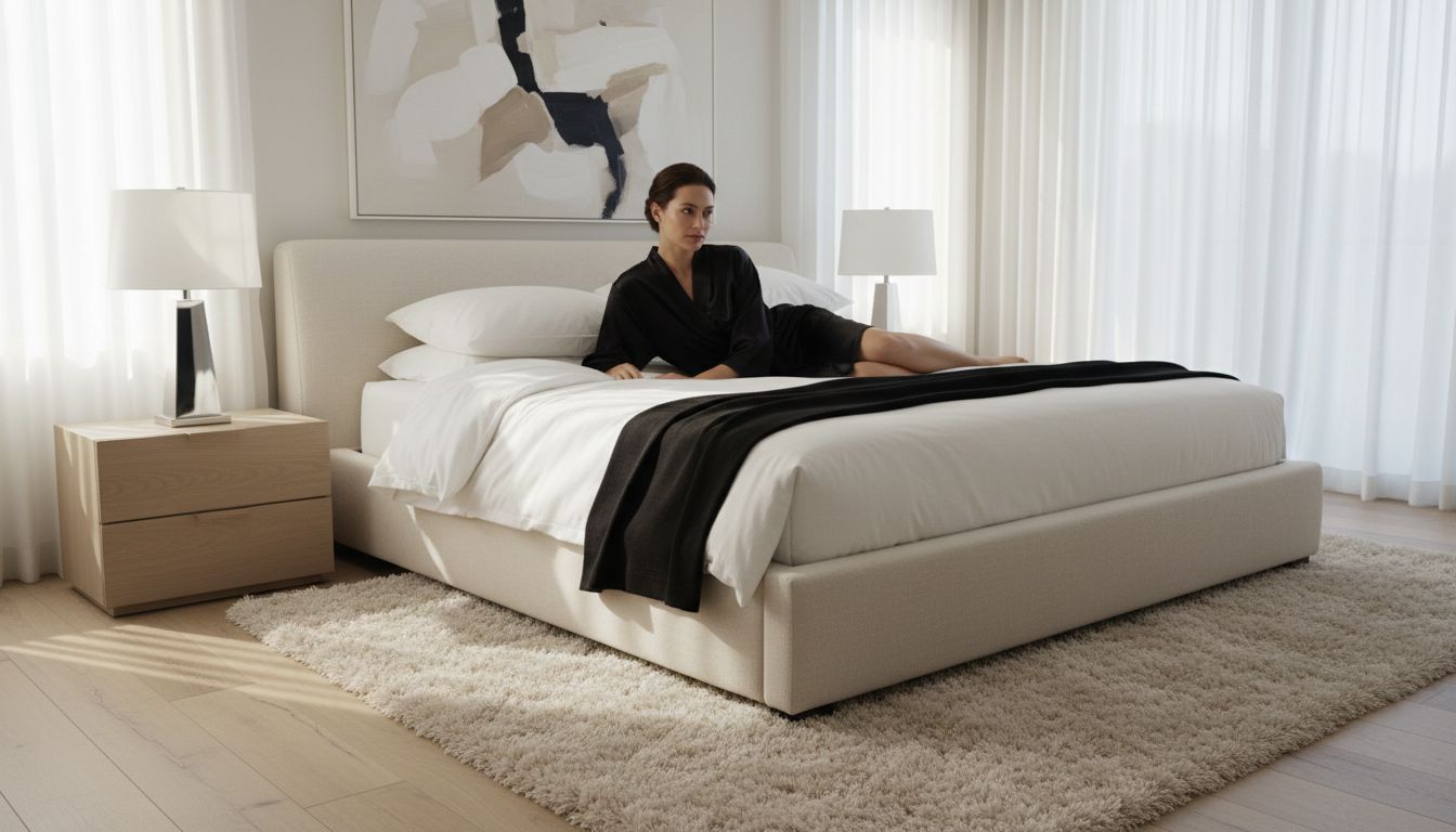 dormitor modern covor rafinat