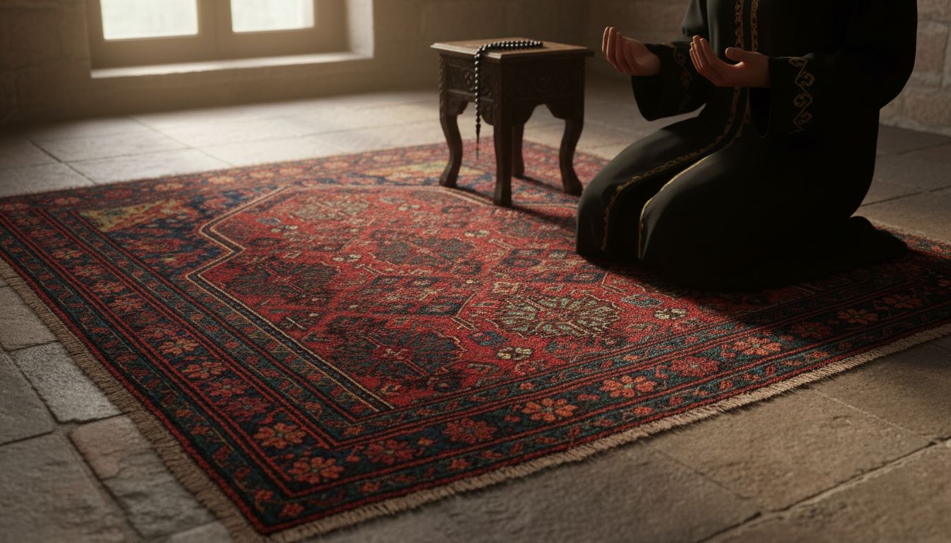 Anatolian prayer rug with geometric motifs