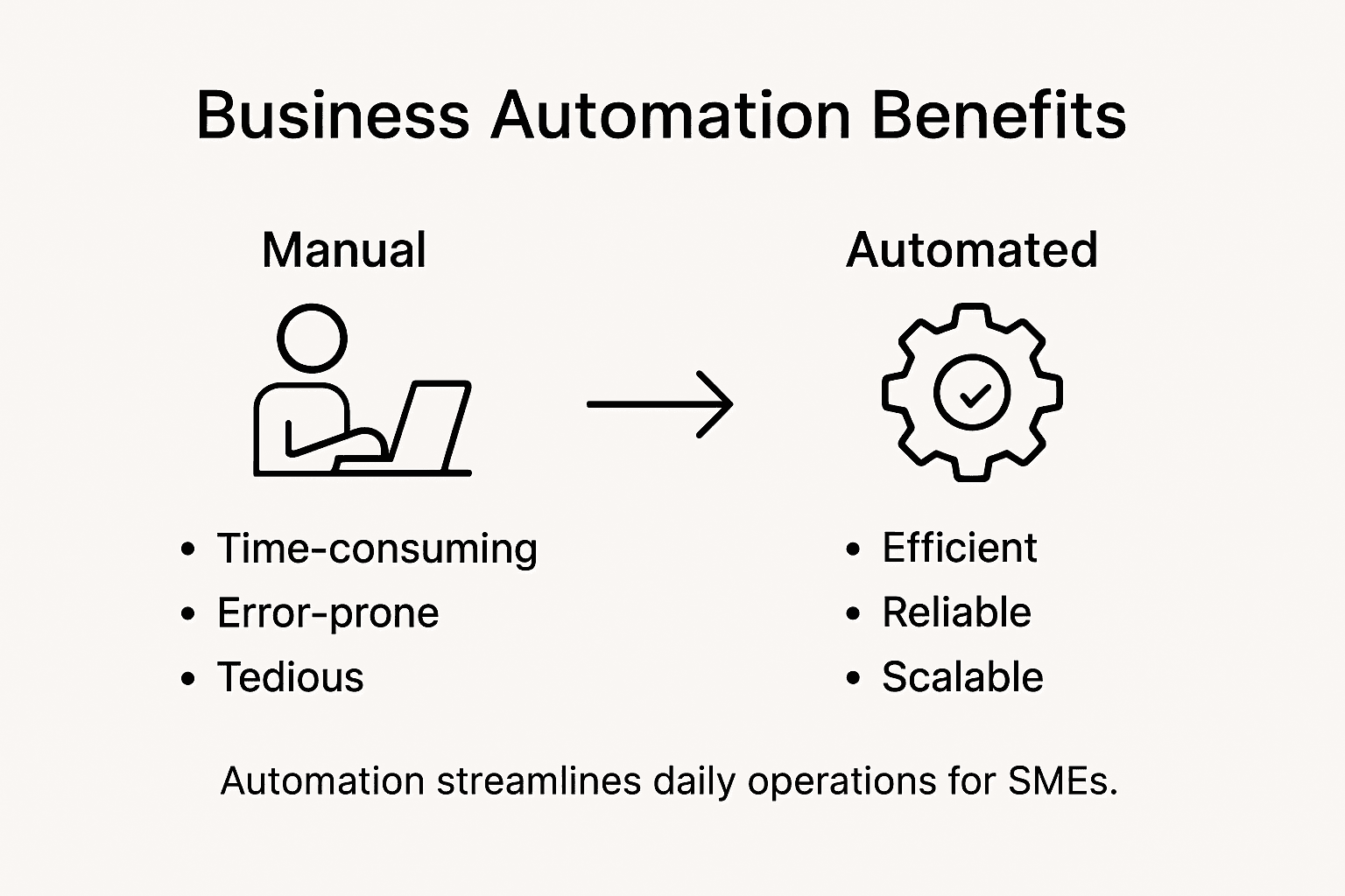 Infographic showing automation benefits for SMEs