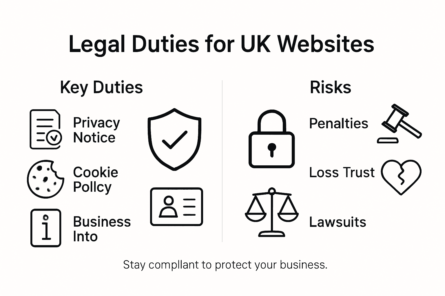 Infographic with legal duties for UK websites