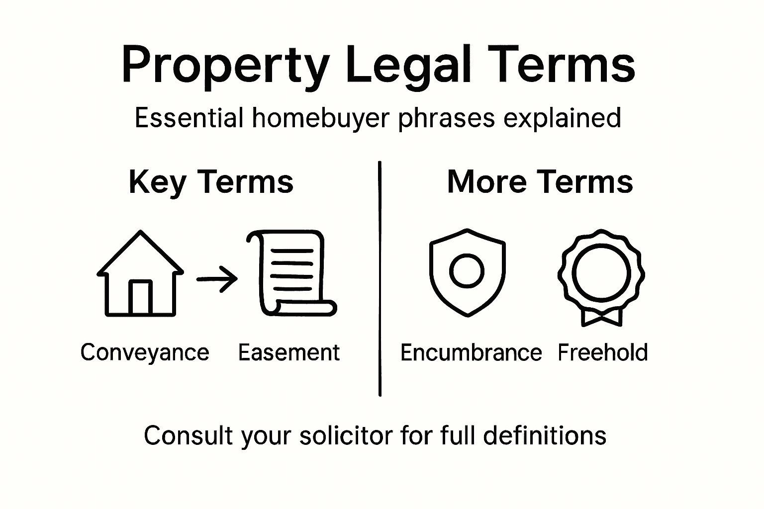 Infographic about property law terms for buyers