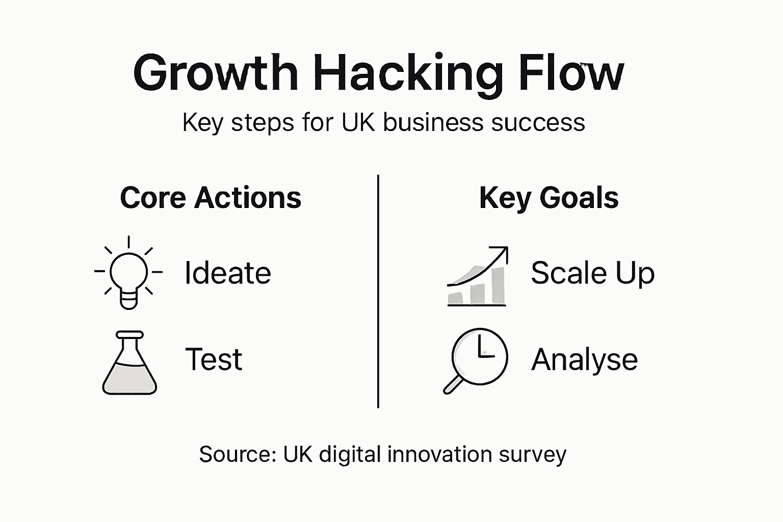 Infographic outlining growth hacking process steps