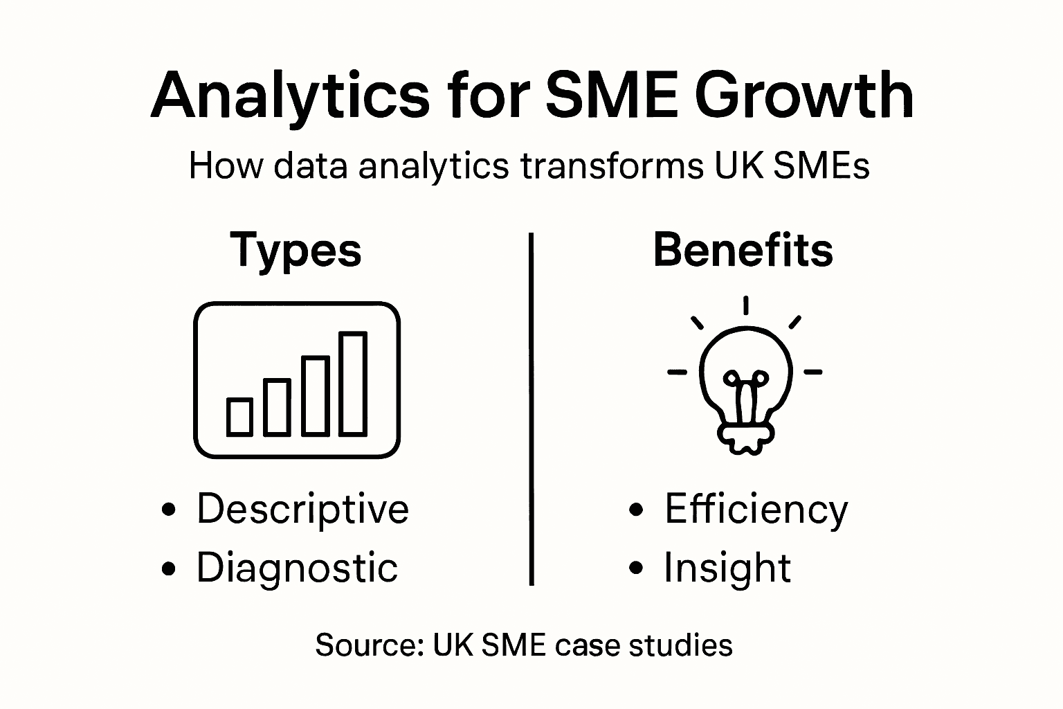 Infographic on analytics types and SME benefits