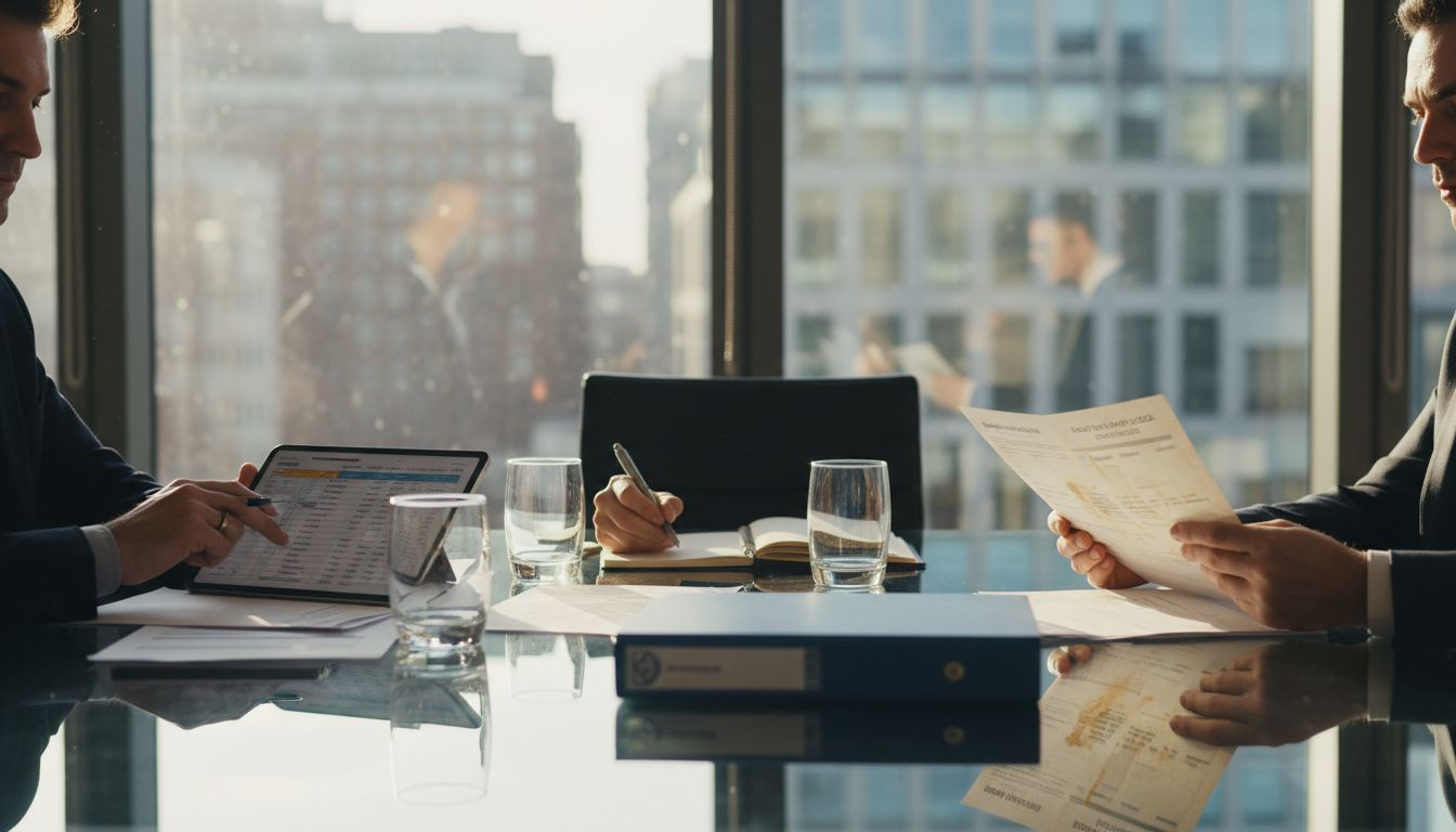 Executive and non-executive directors in meeting