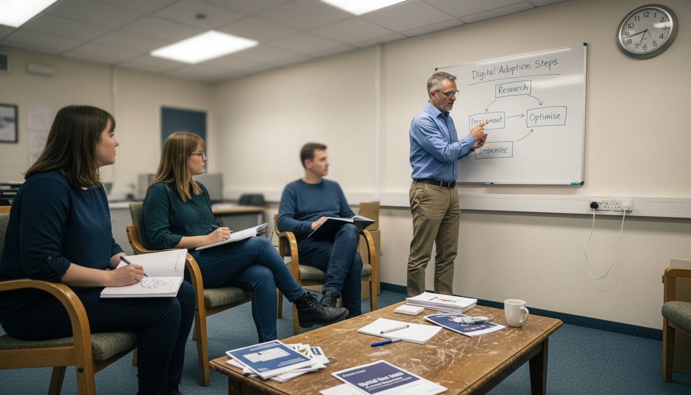 SME team discussing digital skills training