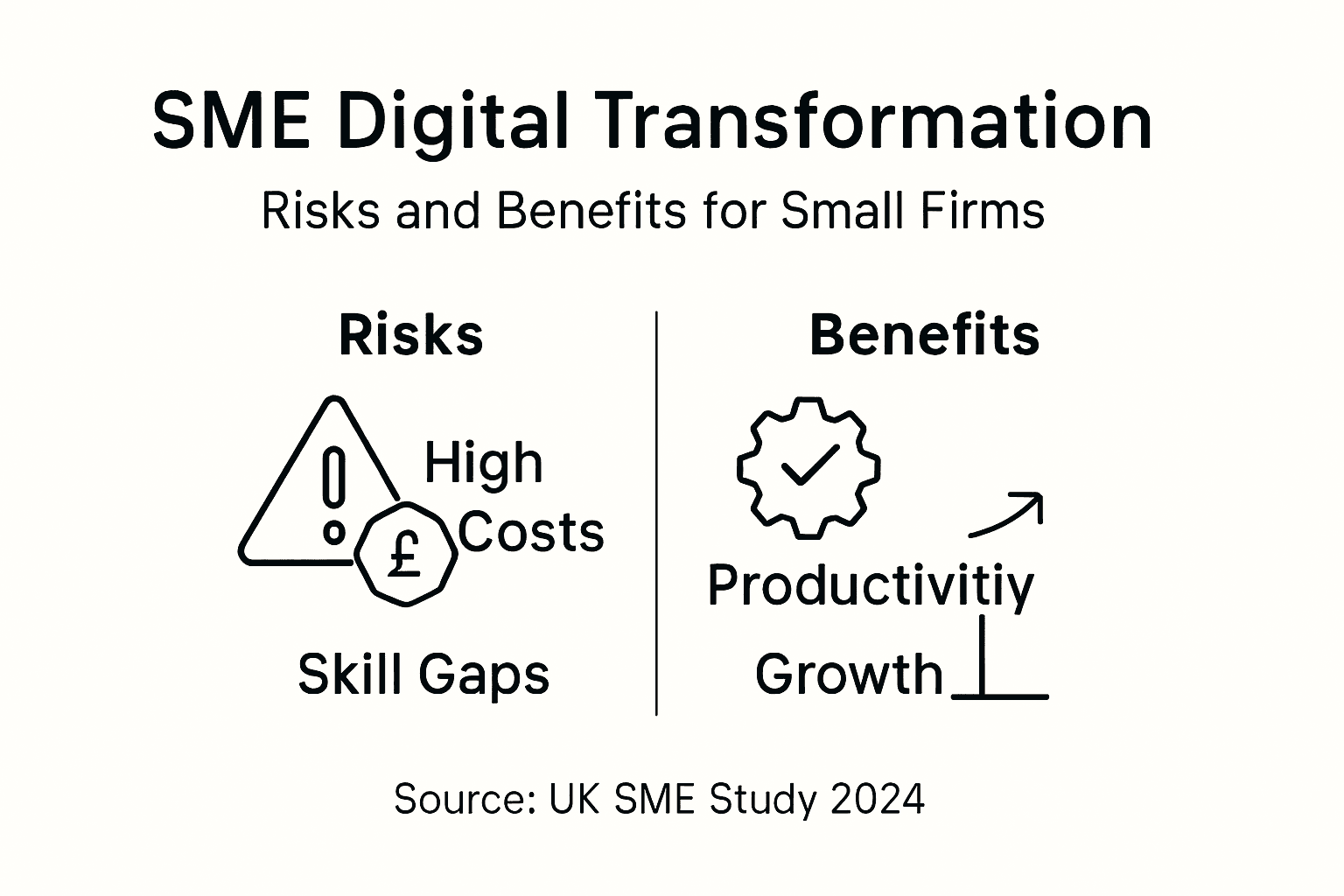 Infographic of SME digital transformation risks and benefits
