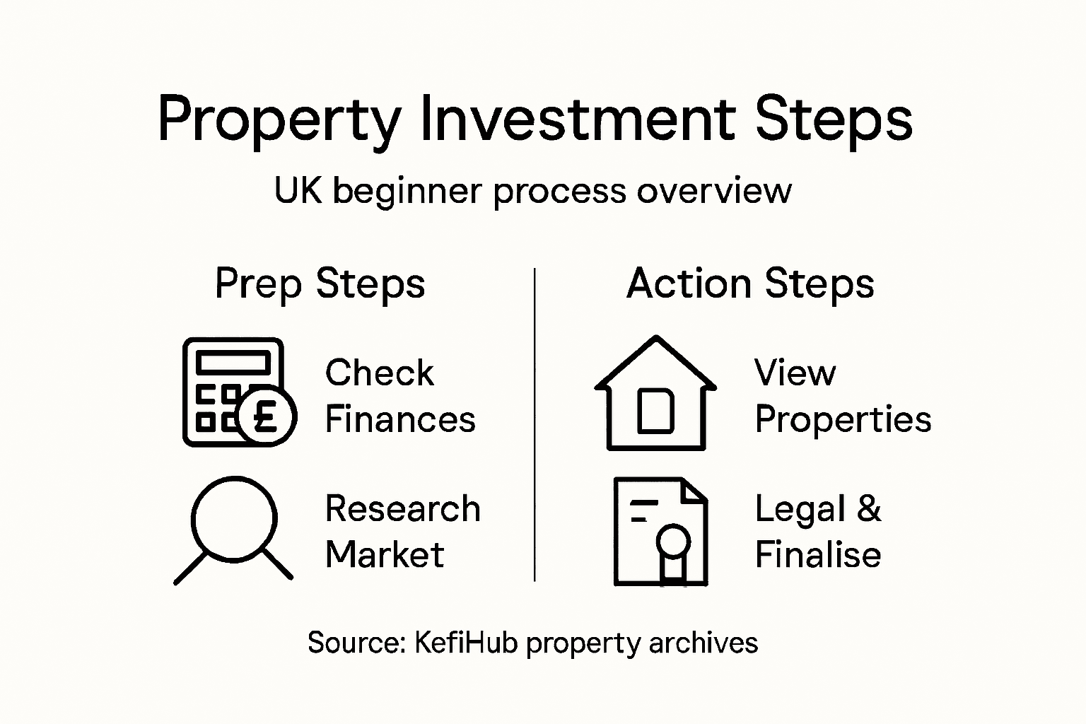 Infographic summarising UK property investment steps