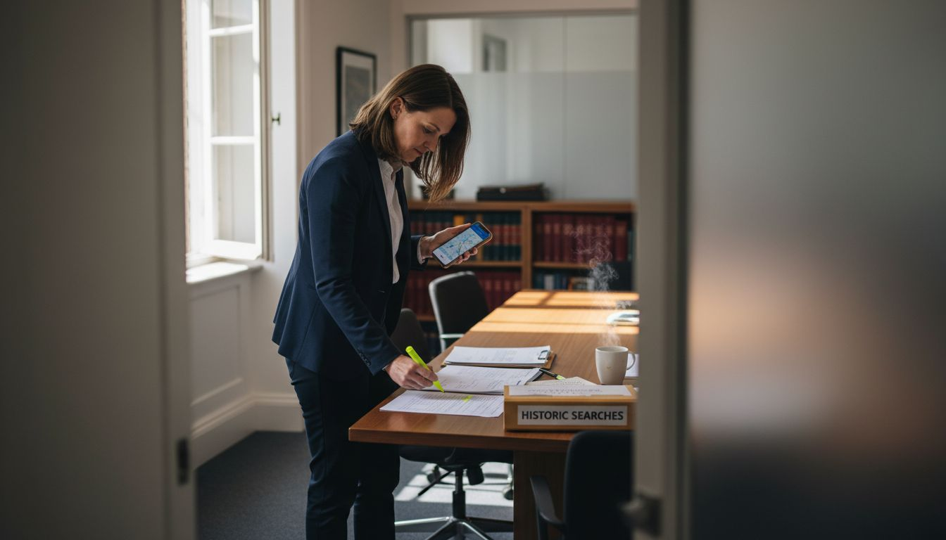 Conveyancer marking up property documents